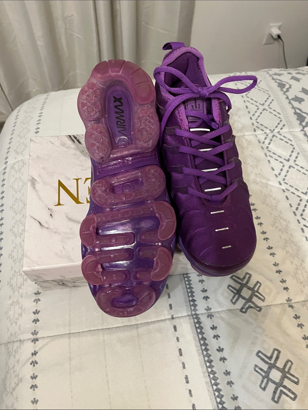 Nike Women's Purple Athletic Sneakers with Air-Style Cushioning - Picture 3 of 5